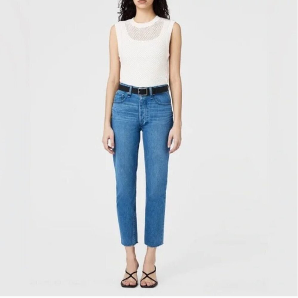 Rag & Bone Jeans High Rise Nina Ankle Cigarette Size 25 in Poppy Wash Raw Hem